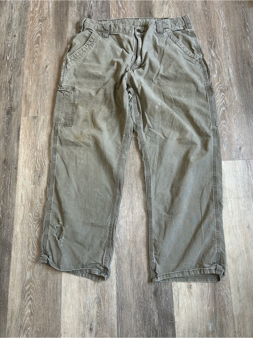 Carhartt Olive Green Cargo Work Pants